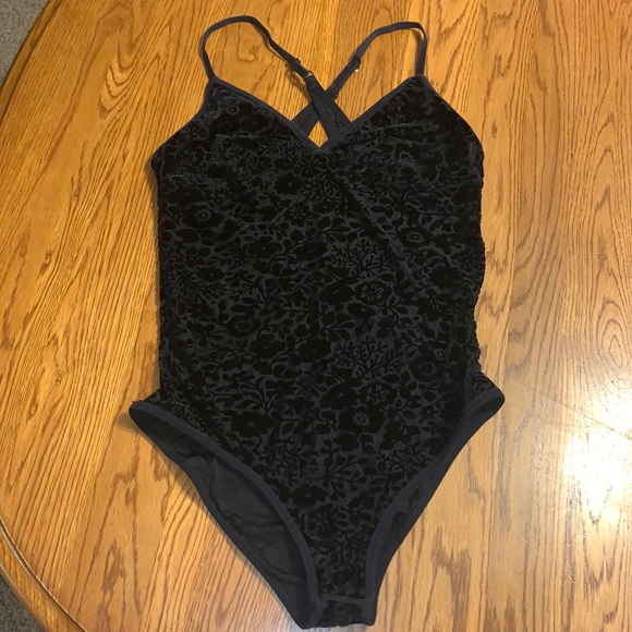 aerie Tops - Aerie black velvet bodysuit size M